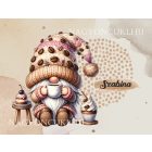 Névvel kérhető - Kávés manó sütikével univerzális tablet tok