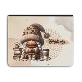   Névvel kérhető - Könyvmoly kávés manó lány univerzális tablet tok