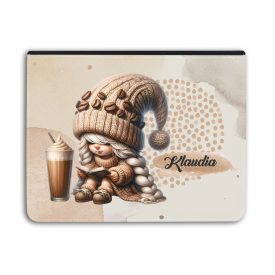   Névvel kérhető - kávés manó lány - Kávé és könyv univerzális tablet tok