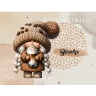 Névvel kérhető - Cappucino kávés manó lány univerzális tablet tok