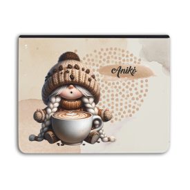   Névvel kérhető - kávés manó lány - Imádom a kávét univerzális tablet tok