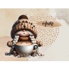 Névvel kérhető - kávés manó lány - Imádom a kávét univerzális tablet tok