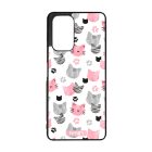 Szürke-rózsaszín cica mintás Xiaomi tok