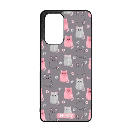Cuki szürke-rózsaszín cica mintás Xiaomi tok