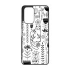 Fehér cica és fekete virágok mintás Xiaomi tok