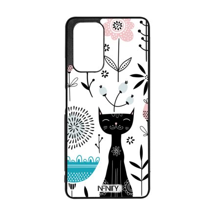 Mosolygós fekete cica mintás Xiaomi tok