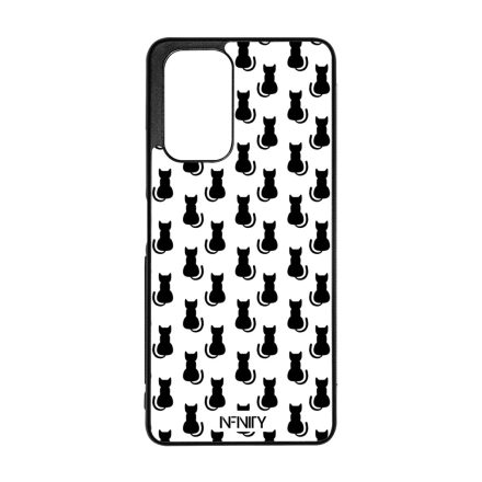Fehéren fekete cica mintás Xiaomi tok