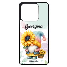   Névvel kérhető Cuki napraforgós manó egy szál virággal mintás Xiaomi tok