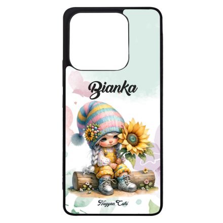 Névvel kérhető A legcukibb napraforgós manó lány mintás Xiaomi tok