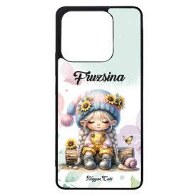  Névvel kérhető Cuki csigás napraforgós manó lány mintás Xiaomi tok