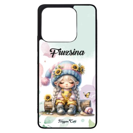 Névvel kérhető Cuki csigás napraforgós manó lány mintás Xiaomi tok