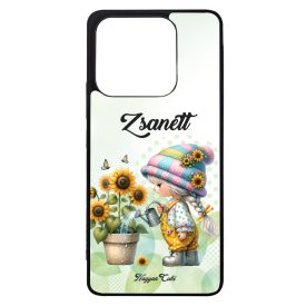   Névvel kérhető Locsolós napraforgós manó lány mintás Xiaomi tok