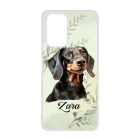 Névvel kérhető - Fekete tacskó portré mintás Xiaomi tok