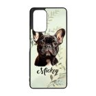 Névvel kérhető - Fekete francia bulldog portré mintás Xiaomi tok